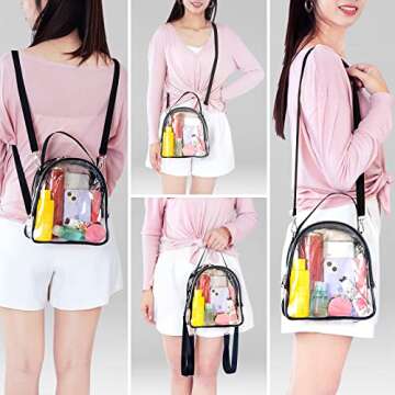 Higuyst Clear Bag Stadium Approved, Mini Clear Backpacks & Purses for Security Travel, Concert, Fest...