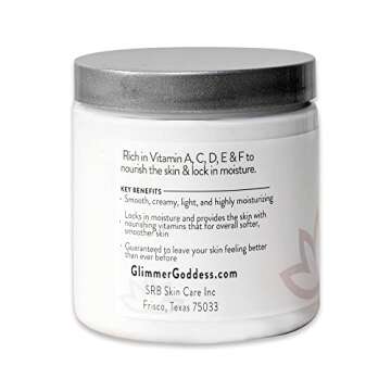 GLIMMER GODDESS Organic Whipped Body Butter - Unscented, Vegan, 24 hour Hydration, Reduces Stretch M...