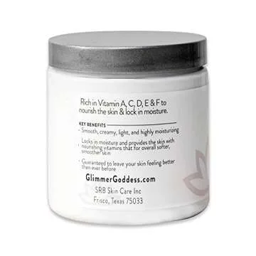 GLIMMER GODDESS Organic Whipped Body Butter - Unscented, Vegan, 24 hour Hydration, Reduces Stretch M...