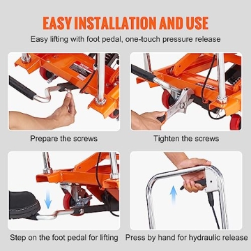 VEVOR Hydraulic Lift Table Cart 500lbs Capacity 28.5" Lift