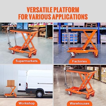 VEVOR Hydraulic Lift Table Cart 500lbs Capacity 28.5" Lift