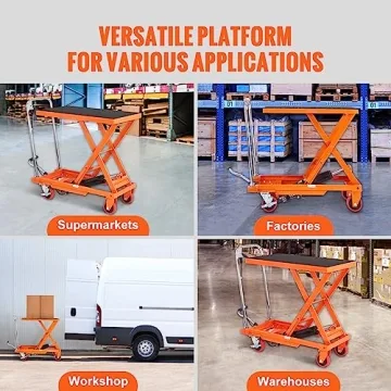 VEVOR Hydraulic Lift Table Cart 500lbs Capacity 28.5" Lift