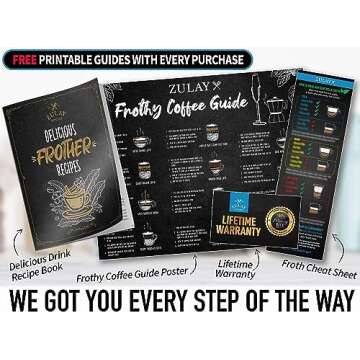 Zulay Powerful Milk Frother for Coffee with Upgraded Titanium Motor - Handheld Frother Electric Whisk, Milk Foamer, Mini Mixer and Coffee Blender Frother for Frappe, Latte, Matcha, No Stand - Quartz