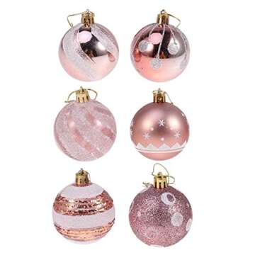 24Pcs Rose Gold Christmas Balls for Stunning Festive Decor