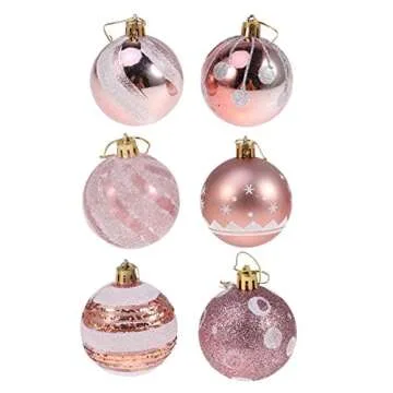 24Pcs Rose Gold Christmas Balls for Stunning Festive Decor