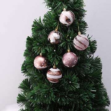 24Pcs Rose Gold Christmas Balls for Stunning Festive Decor