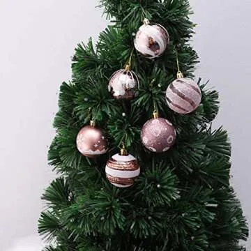 24Pcs Rose Gold Christmas Balls for Stunning Festive Decor