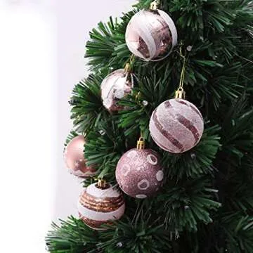 24Pcs Rose Gold Christmas Balls for Stunning Festive Decor