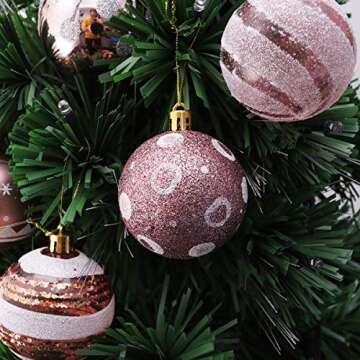 24Pcs Rose Gold Christmas Balls for Stunning Festive Decor