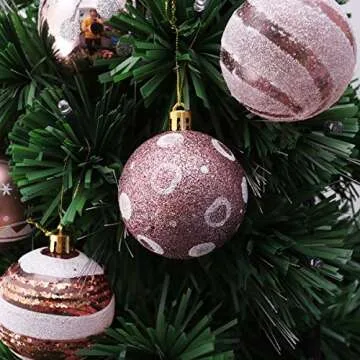 24Pcs Rose Gold Christmas Balls for Stunning Festive Decor