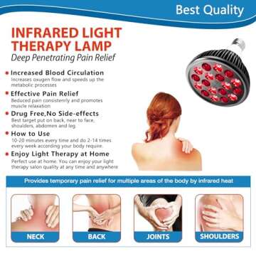 Wolezek Red Light Therapy Lamp for Pain and Skin Care