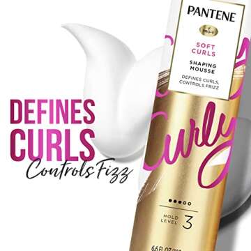 Pantene Pro-V Curl Mousse to Tame Frizz for Soft, Touchable Curls, 6.6 oz