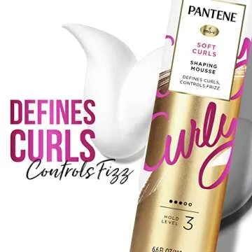 Pantene Pro-V Curl Mousse to Tame Frizz for Soft, Touchable Curls, 6.6 oz