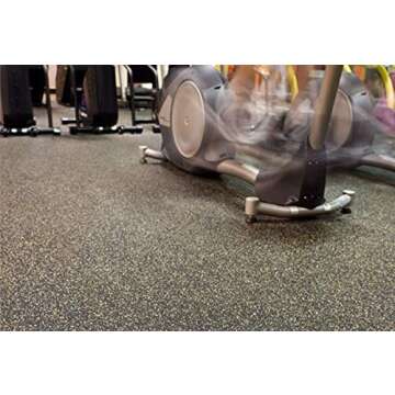 American Floor Mats 3/8in (9mm) Thick 10% Red 4' x 7' Heavy Duty Rubber Rolls, Protective Exercise M...