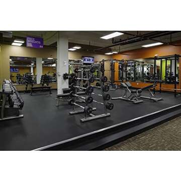 American Floor Mats 3/8in (9mm) Thick 10% Red 4' x 7' Heavy Duty Rubber Rolls, Protective Exercise Mats, Home Gym Rubber Flooring