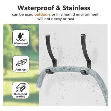 4 Pack Large Wall Hooks For Hanging Heavy Duty, Black Coat Hooks For Wall, Coat Hanger Hooks Wall Mounted, Wall Mounted Bag Hooks, Screw In Hooks, Metal Wall Hooks For Hanging Coats, Backpack, Purse