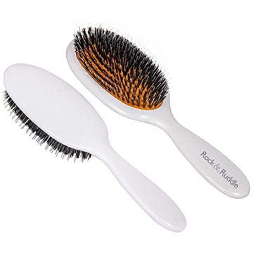 Rock & Ruddle Natural Mixed Boar Bristle Hair Brush for Women and Kids - Perfect for Wet or Dry Hair...