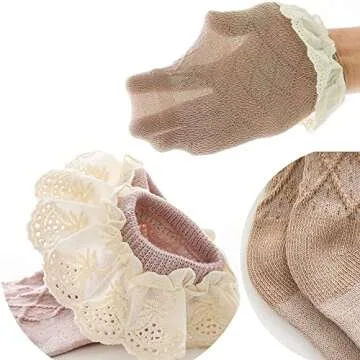 FYLuoke Ruffle Lace Socks for Toddler Girls (0-6T)