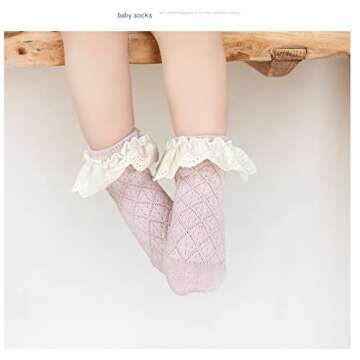 FYLuoke Ruffle Lace Socks for Toddler Girls (0-6T)