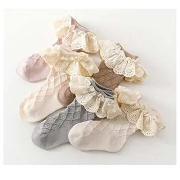 FYLuoke Ruffle Lace Socks for Toddler Girls (0-6T)
