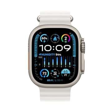 Apple Watch Ultra 2 [GPS + Cellular 49mm] – Smartwatch with Rugged Titanium Case & White Ocean Ban...
