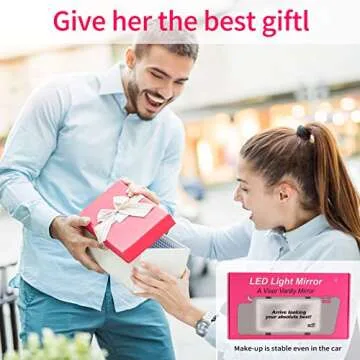 Car Sun Visor Vanity Mirror Rechargeable with 3 Light Modes & 60 LEDs, Mirror for Truck SUV Rear View Dimmable Touch Screen, Mirror Accessories for Women Girl (White)