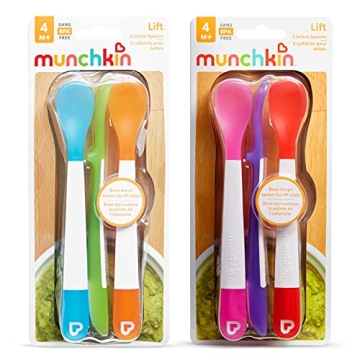 Munchkin Lift Baby and Toddler Spoons, Multicolored Set of 6