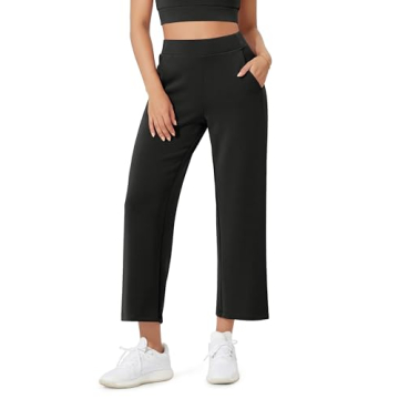 ODODOS Women's Modal Soft Relaxed Cropped Pants High Waist Casual Wide Leg Pants with Pockets - 25" ...