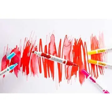 Ecoline Talens Duotip Primary Paint Set 3 Colours 2 Tips Brush Pen