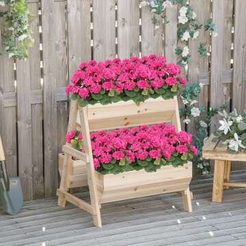 Red Geranium Silk Flowers - 3 Pack Outdoor Decor