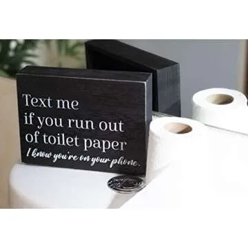 Funny Bathroom Signs and Restroom Decor - Bathroom Decor Wall Art and Accessories - Black and White ...