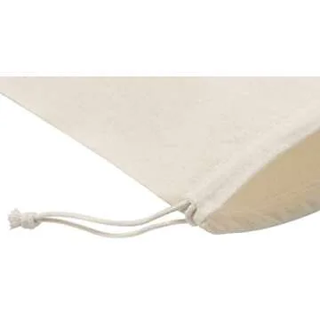 DR Cotton Muslin Drawstring Bags 12-Pack Unbleached Storage