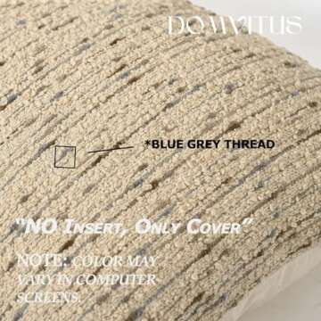 DOMVITUS Boucle Pillow Covers, 18x18 Throw Pillow Covers Couch Pillows for Living Room, Decorative Neutral Farmhouse Pillow Covers Textured Accent Pillow Covers, 1PC, Cream Brulee