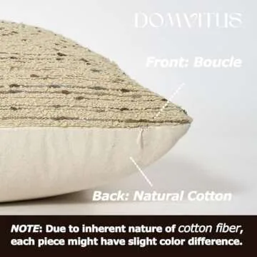 DOMVITUS Boucle Pillow Covers, 18x18 Throw Pillow Covers Couch Pillows for Living Room, Decorative Neutral Farmhouse Pillow Covers Textured Accent Pillow Covers, 1PC, Cream Brulee