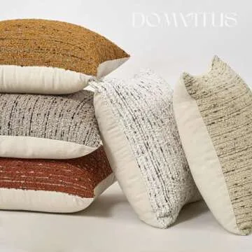 DOMVITUS Boucle Pillow Covers, 18x18 Throw Pillow Covers Couch Pillows for Living Room, Decorative Neutral Farmhouse Pillow Covers Textured Accent Pillow Covers, 1PC, Cream Brulee