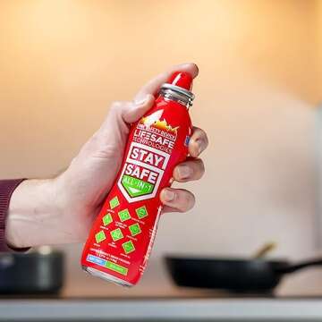 StaySafe All-in-1 Portable Fire Extinguisher by LifeSafe Technologies | Compact Fire Spray easy to use on 10 types of fires | Non-Toxic & Eco-Friendly
