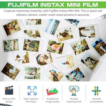 Fujifilm Instax Mini Film Two Instax Film Twin Packs - 40 EXP Total, ISO 800, Compatible to Instax M...