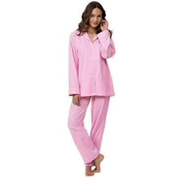 PajamaGram Soft Cotton Jersey Ladies Pajamas for Women