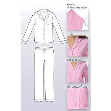 PajamaGram Soft Cotton Jersey Ladies Pajamas for Women
