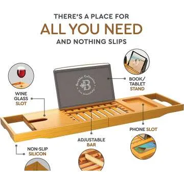 Luxury Bath Caddy Tub Table for Ultimate Relaxation