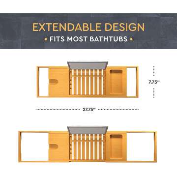 Luxury Bath Caddy Tub Table for Ultimate Relaxation