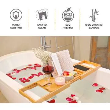 Luxury Bath Caddy Tub Table for Ultimate Relaxation