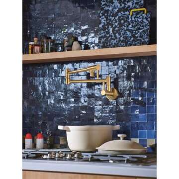 Moen Brushed Gold Pot Filler - Elegant Convenience for Cooking