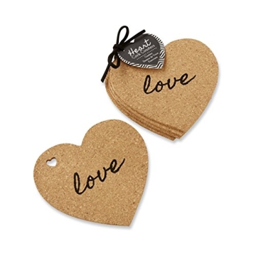 Heart Cork Coasters Set of 4 - Perfect for Gifts and Decor