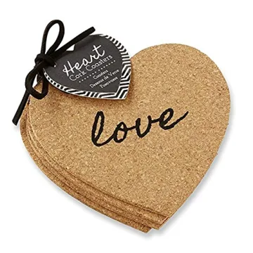 Heart Cork Coasters Set of 4 - Perfect for Gifts and Decor