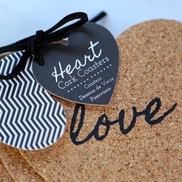 Heart Cork Coasters Set of 4 - Perfect for Gifts and Decor