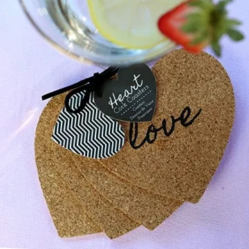 Heart Cork Coasters Set of 4 - Perfect for Gifts and Decor