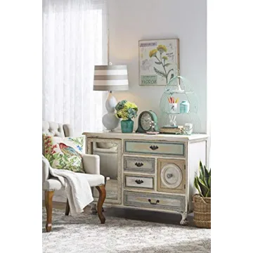 Creative Co-Op Mantel Clock in Distressed Aqua Finish