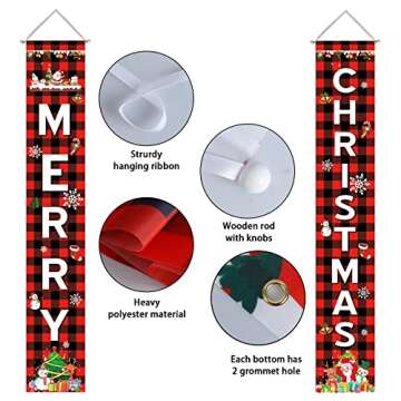 Unves Merry Christmas Banner - Festive Home Decor