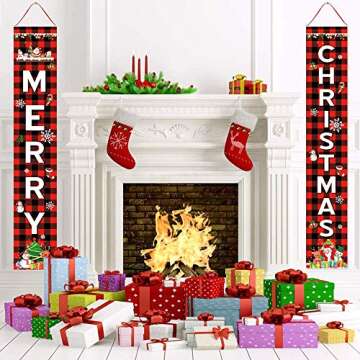 Unves Merry Christmas Banner - Festive Home Decor